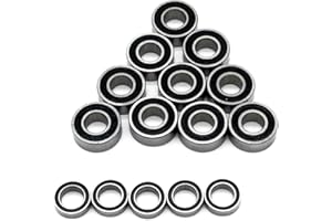 YIJIALINK 15pcs Rubber Sealed RC Ball Bearings Kit 5x8x2.5mm 5x11x4mm Compatible with Tamiya Grasshopper Lunchbox Hornet 1/10 RC Car Upgrade Parts