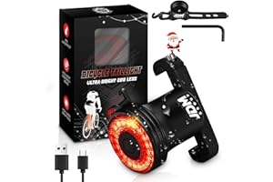 JDM Group - Luz Trasera Bicicleta Potente LED de 300 Lumenes Alto Brillo y Bateria de 450 mAh - Recargable USB - con Sensor de Freno Inteligente y Auto On/Off - 5 Modos - Impermeable y de Aluminio.