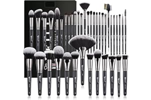 BEILI Juego de brochas de maquillaje profesionales;40 brochas maquillaje para base, polvo,colorete,sombra de ojos,delineador de ojos,corrector,bronceador,brocha de maquillaje