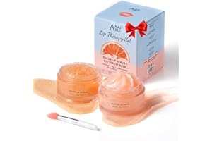 ANAI RUI ANAiRUi Lip Care Kit - 2 en 1 Exfoliante Labial con Azúcar, Mascarilla Labial con Manteca - Repara Arrugas, Labios Secos, Agrietados, Descamados Bálsamo Labial, Exfoliante Repara Labios (Pomelo)