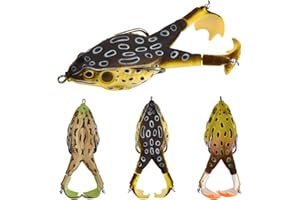 Hoxfly 3 Pezzi Esche Rana, Esca per la Pesca della Rana in Silicone con Gancio, Morbida Esca per Rana con Doppie Gambe dell'elica, Esca da Pesca con Rana Artificiale Set per Attrezzatura da Pesca