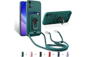 Zyweil kompatibel mit Xiaomi Mi 11T 5G/Mi 11T Pro 5G,Necklace Hülle, mit 360°Ring Ständer magnetisches Eisenblech Kartenhalter Silikon Schutzhülle-Green