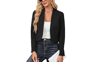 Hobrounn Blazer Damen Lange Ärmel Blazer für Elegant Casual Offene Jackenblazer,Lässig Kurzblazer,Büro Arbeit Jacke