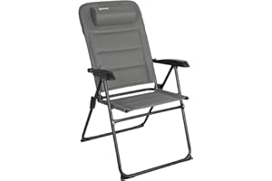 Homecall silla de jardín plegable acolchada con espuma de secado rápido y respaldo ajustable, gris