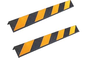 SNS SAFETY LTD RCG-131x2 Protège-Coins en Caoutchouc, épaisseur 8 mm, pour parkings et entrepôts, Couleur Noir et Jaune, Dimensions 80 x 10 x 10 cm (Lot de 2 pièces)
