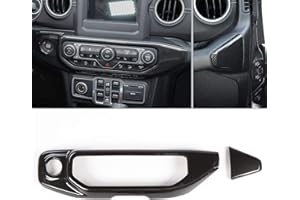 TDHLW Climatiseur Panneau de Commande Garniture décoration Autocollants revêtement d'habillage pour Jeep Wrangler JL JLU 2018-2022 Accessoires,Carbon Fiber
