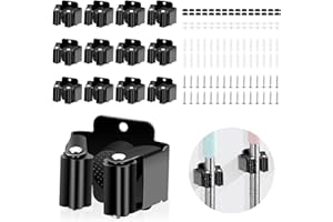 Binnan 12Pcs Soporte para Escobas de Pared, Estante de Trapeador Gratis, Cuelga Escobas Pared de Almacenamiento, Pared Monta para Jardín, Baño, Cocina