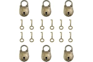 CYIOU 6 Piezas OSO Mini Candado Aleación de Zinc Retro Pequeño Candado con 6 Llaves Adecuado para Cajas de Madera Joyeros y Maletas Etc
