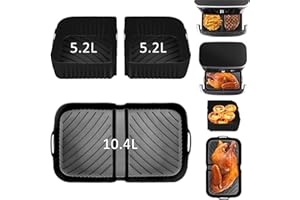BAFIWU Heißluftfritteuse Zubehör für Ninja Foodi Flexdrawer 10,4 L AF500EU,3 Pcs Silikonform Wiederverwendbar Airfryer Zubehör für Ninja AF500EU 10,4 Liter (Silicone)