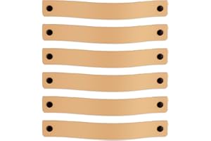 Brute Strength - Poignées en cuir pour meubles - Naturel - 12 pcs - 20 x 2,5 cm - Poignée de meuble, Poignée de porte pour cuisine, salle de bain, armoires, commode, bois