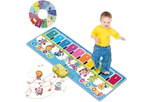 Joyjoz Piano Mat,Musical Mat with 8 Instruments Sound, Dance Mat for Child, Xmas Gift Toys for Baby Girls Boys Toddlers, 36x100cm (JR211TGMIA01)