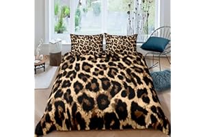Homemissing - Copripiumino leopardato Safari biancheria da letto matrimoniale king