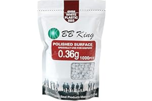 BB-King Softairkugeln Sniper Precision BBS 0.36g 1.000er Beutel weiß für Airsoftwaffen