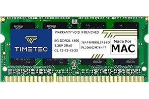 Timetec 8GB Compatible con Apple iMac de Finales de 2015 (27 Pulgadas con Pantalla Retina 5K) DDR3L 1867MHz / 1866MHz PC3L-14900 2Rx8 CL13 1.35V 204 Pin SODIMM Memoria RAM para Mac iMac 17,1