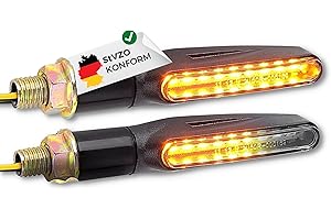 ‎BINEGO Binego® 4x LED Blinker Motorrad E Geprüft mit Lauflicht LED | Universelle Mini Blinker Moped Zubehör | StVZO konform (2er Set)