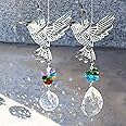 EEEKit Hanging Crystals Suncatchers for Garden, Glass Crystal Window Hanging Ornament Pendant, Equilibrium Suncatcher