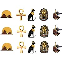 24pcs Egyptian Cupcake Toppers Happy Birthday Pharaoh Mummy Pyramid Isis Decorations, Theme Birthday Party For Boys And Girls, Egyptian