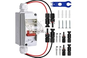 MUCEK DC Trennschalter, PV Trennschalter 32A/400V 2 Polig DC Sicherungsautomat IP65 Wasserdicht DC Trennschalter PV Anlage mit Kabel Solarstecker für PV Anlage Solaranlage Solarmodul(12V-400V)