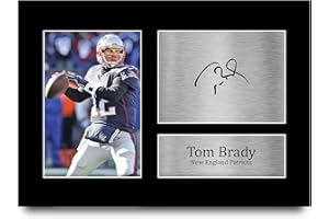 HWC Trading Tom Brady A4 Ungerahmt Signiert Gedruckt Autogramme Bild Druck-Fotoanzeige Geschenk Für New England Patriots American Football Fans