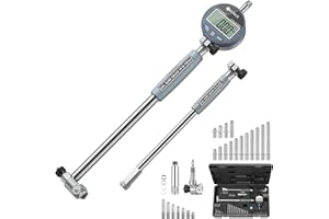 Neoteck Calibres de Orificios 18-160mm Reloj Comparador Indicador Dial Digital 0,01mm Calibrador de Dial para Diámetro Interior con 22 Tamaños de Cabezales de Medición para Medir Diferentes Diámetros