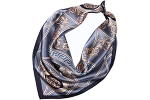 LSHARON SILK 100% Mulberry Silk Scarf Lightweight Neck Scarf - 53x53cm - Digital Printed Small Square Wraps Pure Silk Scarves Natural Silk Neckerchief Headscarf Gift for Women Men