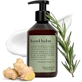 Jean &amp; Len Hand Balm Rosemary &amp; Ginger 250ml | with Organic Argan Oil, Shea Butter and Vitamin E for Smooth Skin, Moisturizin