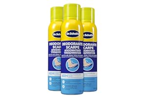 Dr. Scholl's, Deodorante Spray per Scarpe con Tecnologia Attiva sul Controllo degli Odori, Elimina e Protegge dai Cattivi Odori per 48h, Adatto ad Ogni Tipo di Scarpa, 3 Flaconi da 150 ml