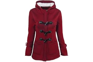 WILLBEST Manteau Chic Rouge boutons en corne cardigan rembourré manteau à capuche veste pardessus Veste Polaire Chaude Sweats