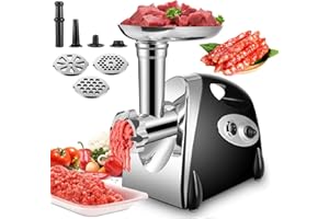 ‎TISOUTEC Tisoutec Elektrischer Fleischwolf Wurstfüller 2800W, 3 Edelstahl Loch-Scheiben