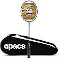 Apacs Graphite Z-Ziggler Limited Edition (38 Lbs, 6.2Mm World's Slimmest Shaft) Made in Vietnam Unstrung Badminton Racket with Free Full Cover | G2-4 1/8 Inches (Yellow)