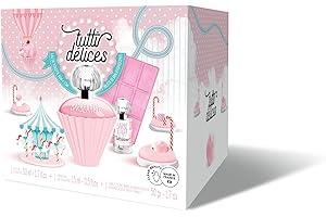 Coffret cadeau Parfum Tutti Delices Barbe à Papa - Cadeau parfait pour elle - Contient une Eau de Parfum 50ml, une Eau de Parfum 15ml, ainsi qu’une tablette de bain effervescente