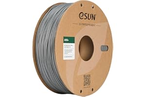 eSUN Filamento ABS+ 1.75mm, Filamento per Stampante 3D ABS Plus, Precisione Dimensionale +/- 0.05mm, Bobina da 1kg (2.2 libbre) Filamento per Stampa 3D per Stampanti 3D, Argento