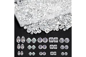 PEALOVCOM 800 Piezas Cuentas de Cristal para Manualidades Cuentas de Vidrio Facetado Abalorios de Cristal para Bisutería de 4mm 6mm 8mm para Hacer Pulseras Collares Bolsos Coser