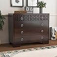 GateWay Furniture Solid Sheesham Wood Wooden Chest of Drawers with 4-Drawer Storage (Asher, Walnut Finish)