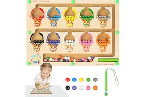 Ainiv Labirinto Magnetico Bambini, Magneti per Lavagna Magnetica in Legno, Numeri Colore Giocattoli Montessori per Bambini, Educativi Giocattoli Regalo per Ragazzi Ragazze 3 4 5 6 7 Anni (Gelato)