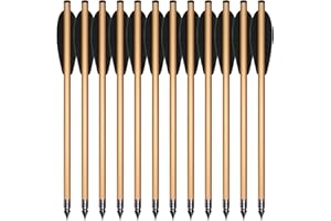 PMSM 6,3" Aluminium Armbrust Bolzen Pfeile Stahlspitzen für 50-80lbs Pistole Armbrust Präzisionsziel,Mini Aluminiumpfeile Pistolenarmbrust Bolzen,Ideal zum Üben von Schießzielen und kleine Jagd