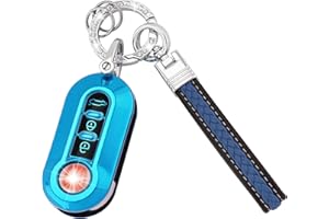 Koaudb TPU Car Key Cover Cases Keychain Compatible with Fiat 3 Buttons 500 500L Brava Bravo Doblo Ducato Fiorino Punto Panda Palio Qubo Scudo Sedici Stilo Lancia Flip Folding Key Fob Case (CL-Fia-E)