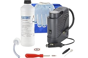 ‎ELASTOFIT ELASTOFIT Reifen Pannenset mit Kompressor Reifendichtmittel 10 Jahre haltbar (Compact BT)