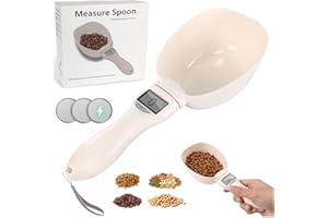 71NMLY Cucchiaio Bilancia per Cibo per Cane Gatto,Cucchiaio Digitale con Display LCD,cucchiaio del cibo per cani elettronico portatile della paletta dell'alimento per animali domestici(Porta 1 corda appesa)