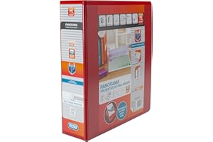 Elba A4 2 O-Ring Lever Arch File, 56mm capacity, 90mm spine, Presentation Folder with Customisable Cover, Portrait, Red (Single)