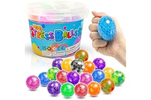 RICHTIM Stress Balls for Fidget: 24Pack Sensory Toys Stress Ball for Anxiety Relief Fidget Toys Bulk Party Faovrs Goodie Bag Stuffers Prizes