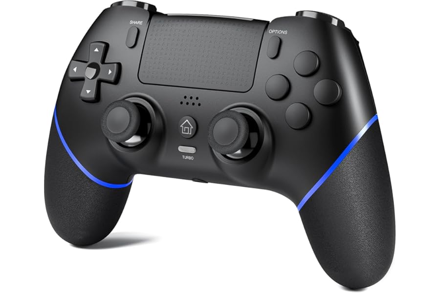 CHEREEKI Controller per PS4 Hall Joystick, Wireless Gamepad Compatibile con PS-4/Slim/Pro, Grande Batteria da 1000mAh Doppio Vibrazione, Sensori di Movimento, Touch Pad, Jack per Cuffie Stereo