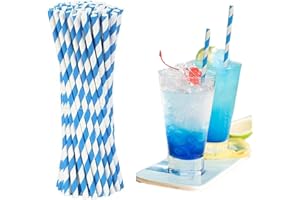 AJUNLKVDR Lot de 100 Paille Plastique,Oktoberfest,Décoratives Pour Fête de La Bière,en Papier Biodégradable,Bleues,Pailles en Papier,Pour Fête de La Bière,Anniversaire, Mariage