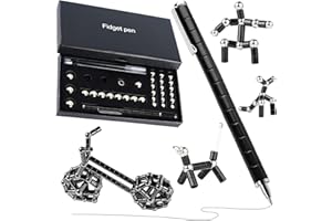 Cimvidi Długopis Magnetyczny, Wielofunkcyjny Długopis Magnetyczny, Ulga Stresowa, Długopis Metalowy, Długopis, Magnes, Gadżet, Prezent dla Mężczyzn, Kobiet (Czarny)