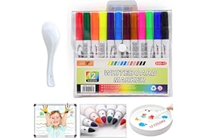 12 Pièces Stylos à Eau Magiques, Stylo Magique de Peinture à L'eau, Stylo de Peinture à L'eau Magique avec Cuillère, pour Dessiner Gribouiller Tableau Blanc écrire (A)