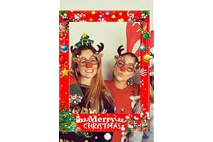 JeVenis Christmas Photo Booth Props Christmas Photo Props Xmas Frame Party Supplies Xmas Party Games Favors