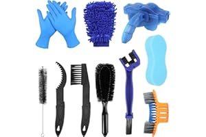 Kit de nettoyage Oumers pour vélo, 10 brosses de nettoyage pour chaîne de moto, kit de nettoyage pour chaîne, manivelle, pneu et pignon.