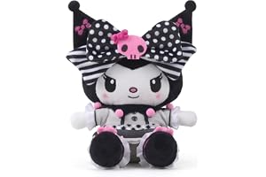 Sanrio Sakami - Kuromi plysch 17 cm - Pink Black Party Edition - officiell Sanrio mjuk plysch för barn och samlare