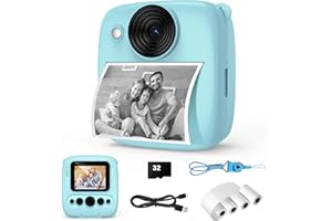 VARIGLAS kamera Sofortbildkamera, Kamera mit 32GB Karte & 4 Bände Druckpapier, 48MP Sofortbildkamera mit 1080P Digitalkamera für , Geschenke für Mädchen und Jungen von 3 bis 12 Jahre