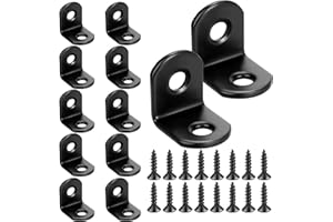 Aruicheng L Brackets for Wood 12 Pcs Right Angle Brackets Stainless Steel L Bracket Corner Bracket with 24 Screws 90 Degree Small Brackets for Shelves Furniture Wood